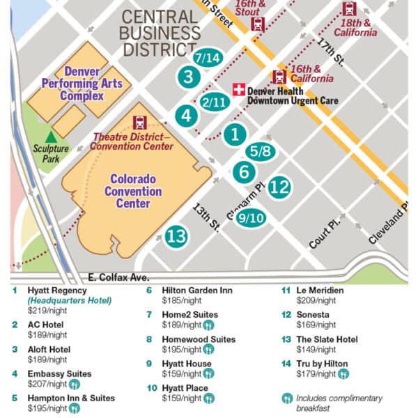 2025 AAEP Denver Hotel Map